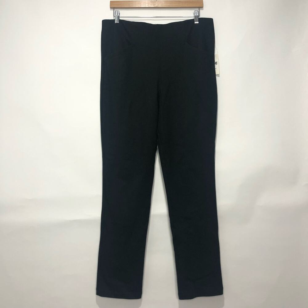 NWT Anthropologie Maeve Womens Ankle Slit Pull On Pants Black Size L